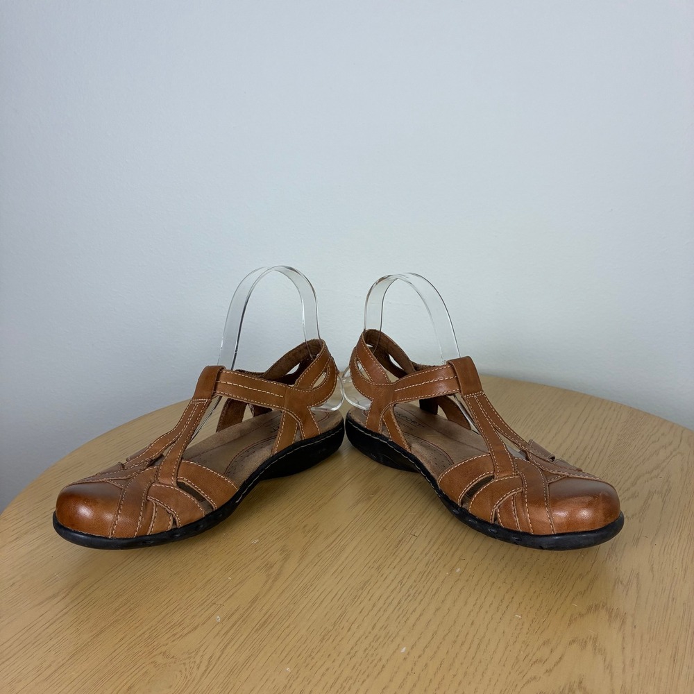 Rockport Cobb Hill Womens Tan Leather Fisherman Sandals Mary Jane Women's 6.5 - Picture 3 of 7